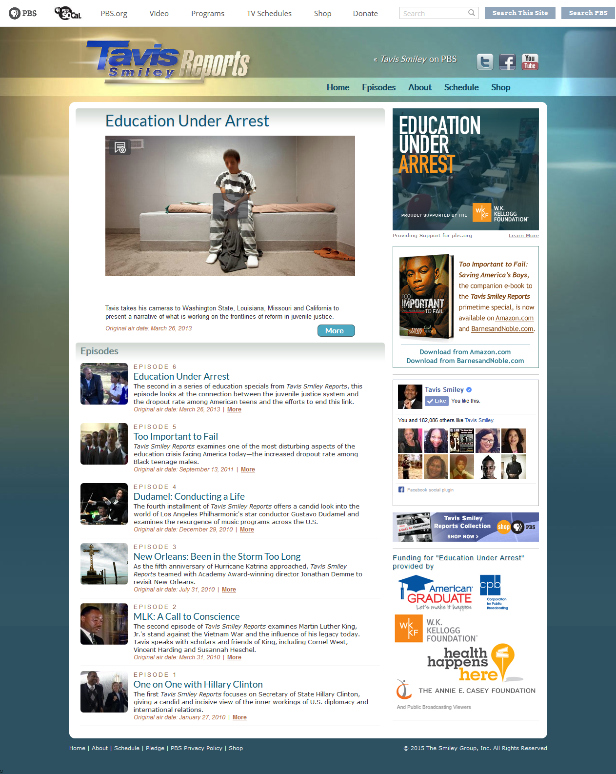 Picture of Tavis Smiley Reports' website.